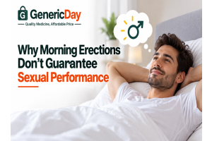 Man waking up with a morning erection